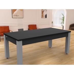 Billard Arizona 7 pieds convertible en table à manger - 8 personnes - Coloris carbone tapis gris