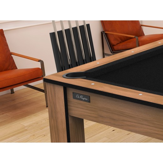 Billard Arizona 7 pieds convertible en table à manger - 8 personnes - Coloris hetre boisé pied hetre tapis noir