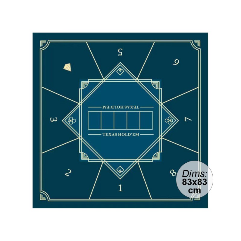 Tapis de Poker 83 x 83 cms bleu