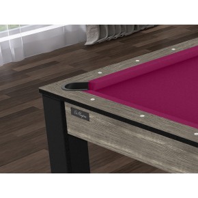 Billard Texas 6 pieds convertible en table à manger - 6 personnes - Coloris industriel  tapis prune